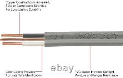 âble UF-B 10/2, câble d'alimentation souterrain et câble d'enfouissement direct dans la terre (coupé à 150 pieds)